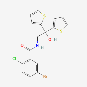 molecular formula C17H13BrClNO2S2 B2504357 5-bromo-2-chloro-N-(2-hydroxy-2,2-di(thiophen-2-yl)ethyl)benzamide CAS No. 2034584-87-5