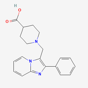 molecular formula C20H21N3O2 B2504358 1-((2-Phenylimidazo[1,2-a]pyridin-3-yl)methyl)piperidine-4-carboxylic acid CAS No. 727977-47-1