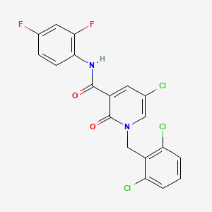 molecular formula C19H11Cl3F2N2O2 B2504359 5-chloro-1-(2,6-dichlorobenzyl)-N-(2,4-difluorophenyl)-2-oxo-1,2-dihydro-3-pyridinecarboxamide CAS No. 339023-83-5