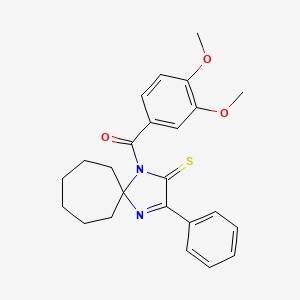 molecular formula C24H26N2O3S B2504361 1-(3,4-Dimethoxybenzoyl)-3-phenyl-1,4-diazaspiro[4.6]undec-3-ene-2-thione CAS No. 899911-34-3
