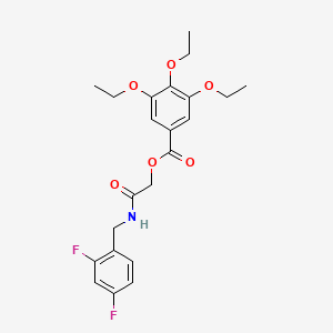 molecular formula C22H25F2NO6 B2504372 {[(2,4-Difluorofenil)metil]carbamoil}metil 3,4,5-trietoxi benzoato CAS No. 1794883-87-6