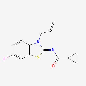 molecular formula C14H13FN2OS B2504374 (Z)-N-(3-allyl-6-fluorobenzo[d]thiazol-2(3H)-ylidene)cyclopropanecarboxamide CAS No. 865175-35-5