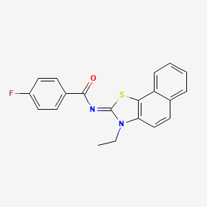 molecular formula C20H15FN2OS B2504375 (E)-N-(3-ethylnaphtho[2,1-d]thiazol-2(3H)-ylidene)-4-fluorobenzamide CAS No. 865545-40-0