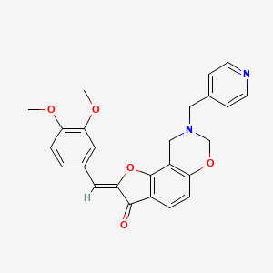 molecular formula C25H22N2O5 B2504380 (Z)-2-(3,4-dimethoxybenzylidene)-8-(pyridin-4-ylmethyl)-8,9-dihydro-2H-benzofuro[7,6-e][1,3]oxazin-3(7H)-one CAS No. 2014409-56-2