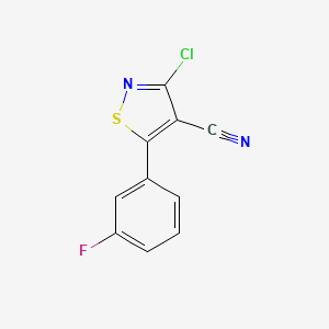 3-Chloro-5-(3-fluorophenyl)isothiazole-4-carbonitrile