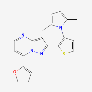 molecular formula C20H16N4OS B2504384 2-[3-(2,5-二甲基-1H-吡咯-1-基)-2-噻吩基]-7-(2-呋喃基)吡唑并[1,5-a]嘧啶 CAS No. 861209-14-5
