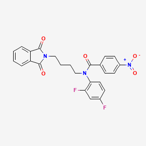 molecular formula C25H19F2N3O5 B2504391 N-(2,4-difluorophenyl)-N-(4-(1,3-dioxoisoindolin-2-yl)butyl)-4-nitrobenzamide CAS No. 451488-44-1