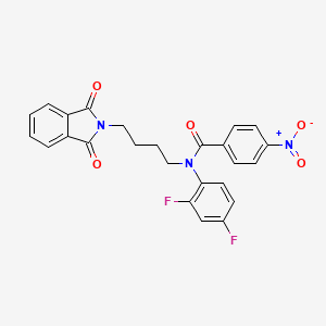 molecular formula C25H19F2N3O5 B2504391 N-(2,4-二氟苯基)-N-(4-(1,3-二氧代异吲哚啉-2-基)丁基)-4-硝基苯甲酰胺 CAS No. 451488-44-1