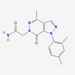 molecular formula C16H17N5O2 B2504401 2-(1-(2,4-二甲苯基)-4-甲基-7-氧代-1H-吡唑并[3,4-d]嘧啶嗪-6(7H)-基)乙酰胺 CAS No. 955839-13-1