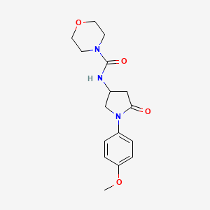 molecular formula C16H21N3O4 B2504402 N-(1-(4-methoxyphenyl)-5-oxopyrrolidin-3-yl)morpholine-4-carboxamide CAS No. 878062-55-6