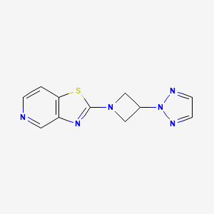 molecular formula C11H10N6S B2504403 2-(1-{[1,3]thiazolo[4,5-c]pyridin-2-yl}azetidin-3-yl)-2H-1,2,3-triazole CAS No. 2415555-50-7