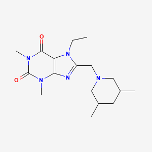 molecular formula C17H27N5O2 B2504405 8-[(3,5-二甲基哌啶-1-基)甲基]-7-乙基-1,3-二甲基嘌呤-2,6-二酮 CAS No. 851937-41-2