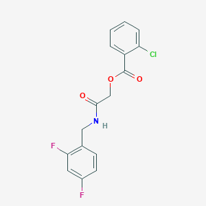 molecular formula C16H12ClF2NO3 B2504407 2-((2,4-Difluorobenzyl)amino)-2-oxoethyl 2-chlorobenzoate CAS No. 1241975-79-0