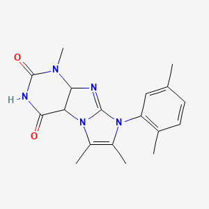 molecular formula C18H19N5O2 B2504419 8-(2,5-dimethylphenyl)-1,6,7-trimethyl-1H,2H,3H,4H,8H-imidazo[1,2-g]purine-2,4-dione CAS No. 878732-53-7