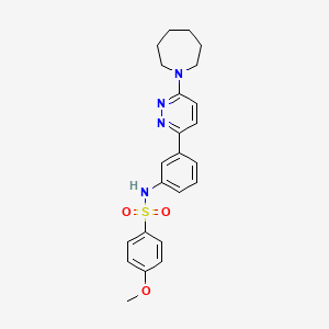 molecular formula C23H26N4O3S B2504420 N-[3-(6-azepan-1-ylpyridazin-3-yl)phenyl]-4-methoxybenzenesulfonamide CAS No. 904826-14-8