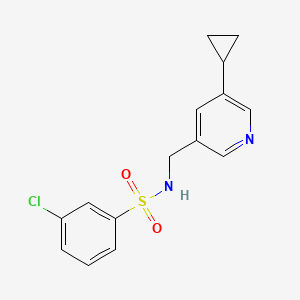 3-chloro-N-((5-cyclopropylpyridin-3-yl)methyl)benzenesulfonamide