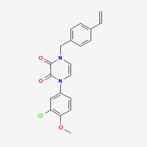 molecular formula C20H17ClN2O3 B2504425 1-(3-Chloro-4-methoxyphenyl)-4-[(4-ethenylphenyl)methyl]pyrazine-2,3-dione CAS No. 898438-23-8