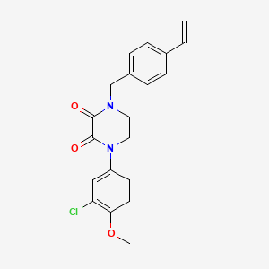 molecular formula C20H17ClN2O3 B2504425 1-(3-chloro-4-methoxyphenyl)-4-[(4-ethenylphenyl)methyl]-1,2,3,4-tetrahydropyrazine-2,3-dione CAS No. 898438-23-8