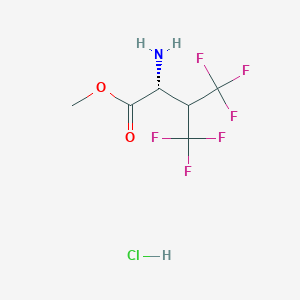 molecular formula C6H8ClF6NO2 B2504429 Methyl (2R)-2-amino-4,4,4-trifluoro-3-(trifluoromethyl)butanoate;hydrochloride CAS No. 2309431-64-7