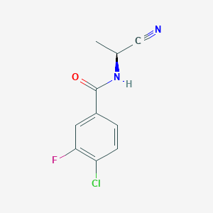 molecular formula C10H8ClFN2O B2504436 4-chloro-N-[(1S)-1-cyanoethyl]-3-fluorobenzamide CAS No. 2093465-37-1