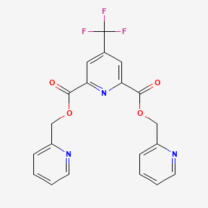 molecular formula C20H14F3N3O4 B2504439 Bis(2-pyridinylmethyl) 4-(trifluoromethyl)-2,6-pyridinedicarboxylate CAS No. 1210677-51-2