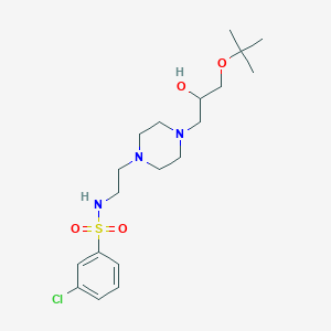 molecular formula C19H32ClN3O4S B2504440 N-(2-(4-(3-(tert-butoxy)-2-hydroxypropyl)piperazin-1-yl)ethyl)-3-chlorobenzenesulfonamide CAS No. 2034622-46-1