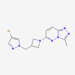 molecular formula C13H14BrN7 B2504443 6-[3-[(4-Bromopyrazol-1-yl)methyl]azetidin-1-yl]-3-methyl-[1,2,4]triazolo[4,3-b]pyridazine CAS No. 2415623-58-2