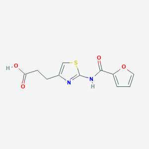molecular formula C11H10N2O4S B2504447 3-(2-(Furan-2-carboxamido)thiazol-4-yl)propanoic acid CAS No. 1286707-21-8