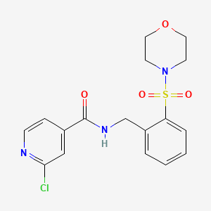molecular formula C17H18ClN3O4S B2504449 2-chloro-N-{[2-(morpholine-4-sulfonyl)phenyl]methyl}pyridine-4-carboxamide CAS No. 1181500-65-1