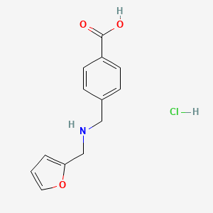 molecular formula C13H13NO3 B2504452 4-(((Furan-2-ylmethyl)amino)methyl)benzoic acid hydrochloride CAS No. 881452-94-4