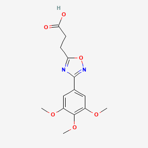 molecular formula C14H16N2O6 B2504456 3-[3-(3,4,5-Trimethoxyphenyl)-1,2,4-oxadiazol-5-yl]propanoic acid CAS No. 676475-38-0