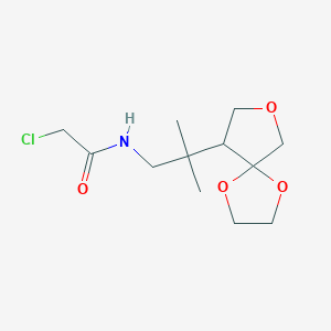 molecular formula C12H20ClNO4 B2504458 2-Chloro-N-[2-methyl-2-(1,4,7-trioxaspiro[4.4]nonan-9-yl)propyl]acetamide CAS No. 2411245-51-5