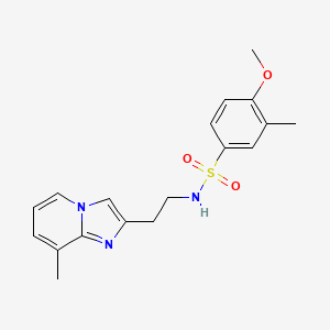 molecular formula C18H21N3O3S B2504460 4-methoxy-3-methyl-N-(2-(8-methylimidazo[1,2-a]pyridin-2-yl)ethyl)benzenesulfonamide CAS No. 868979-20-8