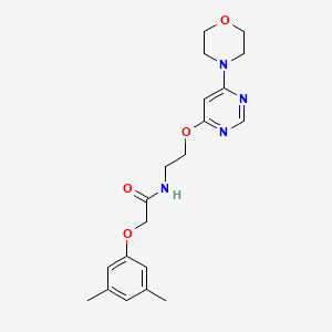 molecular formula C20H26N4O4 B2504462 2-(3,5-dimethylphenoxy)-N-(2-((6-morpholinopyrimidin-4-yl)oxy)ethyl)acetamide CAS No. 1169999-67-0