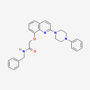 molecular formula C28H28N4O2 B2504466 N-benzyl-2-((2-(4-phenylpiperazin-1-yl)quinolin-8-yl)oxy)acetamide CAS No. 941909-92-8