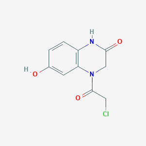 molecular formula C10H9ClN2O3 B2504469 4-(2-Chloroacetyl)-6-hydroxy-1,3-dihydroquinoxalin-2-one CAS No. 2411314-53-7