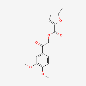 molecular formula C16H16O6 B2504472 2-(3,4-Dimethoxyphenyl)-2-oxoethyl 5-methylfuran-2-carboxylate CAS No. 749868-60-8
