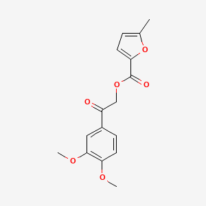 molecular formula C16H16O6 B2504472 2-(3,4-二甲氧基苯基)-2-氧代乙基-5-甲基呋喃-2-羧酸酯 CAS No. 749868-60-8