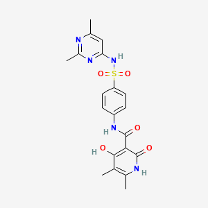 molecular formula C20H21N5O5S B2504480 N-(4-(N-(2,6-dimethylpyrimidin-4-yl)sulfamoyl)phenyl)-2,4-dihydroxy-5,6-dimethylnicotinamide CAS No. 1798672-63-5