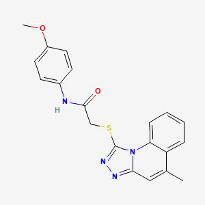 molecular formula C20H18N4O2S B2504483 N-(4-methoxyphenyl)-2-((5-methyl-[1,2,4]triazolo[4,3-a]quinolin-1-yl)thio)acetamide CAS No. 483292-12-2