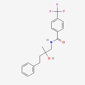 molecular formula C19H20F3NO2 B2504484 N-(2-hydroxy-2-methyl-4-phenylbutyl)-4-(trifluoromethyl)benzamide CAS No. 1286718-34-0