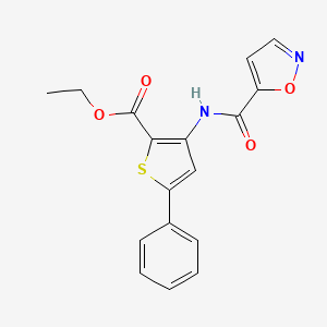 molecular formula C17H14N2O4S B2504485 Ethyl 3-(isoxazole-5-carboxamido)-5-phenylthiophene-2-carboxylate CAS No. 919860-77-8
