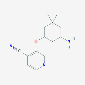 molecular formula C14H19N3O B2504486 3-(5-Amino-3,3-dimethylcyclohexyl)oxypyridine-4-carbonitrile CAS No. 2380167-38-2