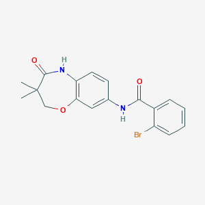 molecular formula C18H17BrN2O3 B2504488 2-bromo-N-(3,3-dimethyl-4-oxo-2,3,4,5-tetrahydrobenzo[b][1,4]oxazepin-8-yl)benzamide CAS No. 921584-52-3