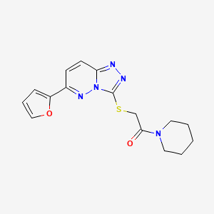 molecular formula C16H17N5O2S B2504498 2-{[6-(furan-2-yl)-[1,2,4]triazolo[4,3-b]pyridazin-3-yl]sulfanyl}-1-(piperidin-1-yl)ethan-1-one CAS No. 894067-49-3