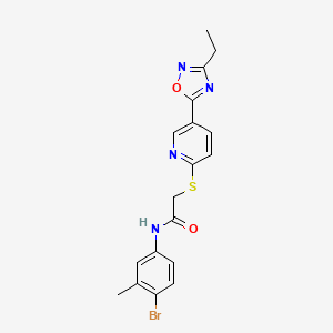 molecular formula C18H17BrN4O2S B2504509 N-(4-bromo-3-methylphenyl)-2-((5-(3-ethyl-1,2,4-oxadiazol-5-yl)pyridin-2-yl)thio)acetamide CAS No. 1251589-23-7