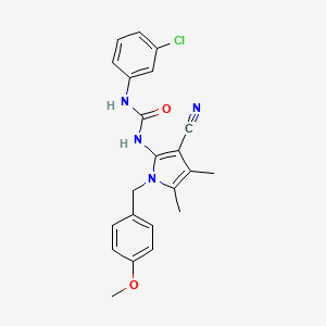 molecular formula C22H21ClN4O2 B2504515 N-(3-氯苯基)-N'-[3-氰基-1-(4-甲氧基苄基)-4,5-二甲基-1H-吡咯-2-基]脲 CAS No. 866017-63-2