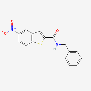 molecular formula C16H12N2O3S B2504517 N-benzyl-5-nitro-1-benzothiophene-2-carboxamide CAS No. 476309-42-9