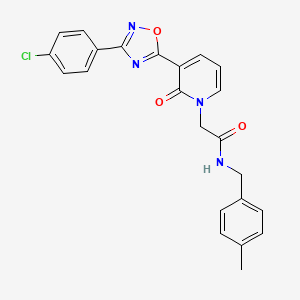 molecular formula C23H19ClN4O3 B2504518 2-[3-[3-(4-chlorophenyl)-1,2,4-oxadiazol-5-yl]-2-oxopyridin-1(2H)-yl]-N-(4-methylbenzyl)acetamide CAS No. 1105222-62-5