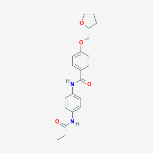 molecular formula C21H24N2O4 B250452 N-[4-(propionylamino)phenyl]-4-(tetrahydro-2-furanylmethoxy)benzamide 